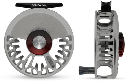 Vaya 4/5 Satin Platinum Black/red Fade Drag knob, Ebony Handle