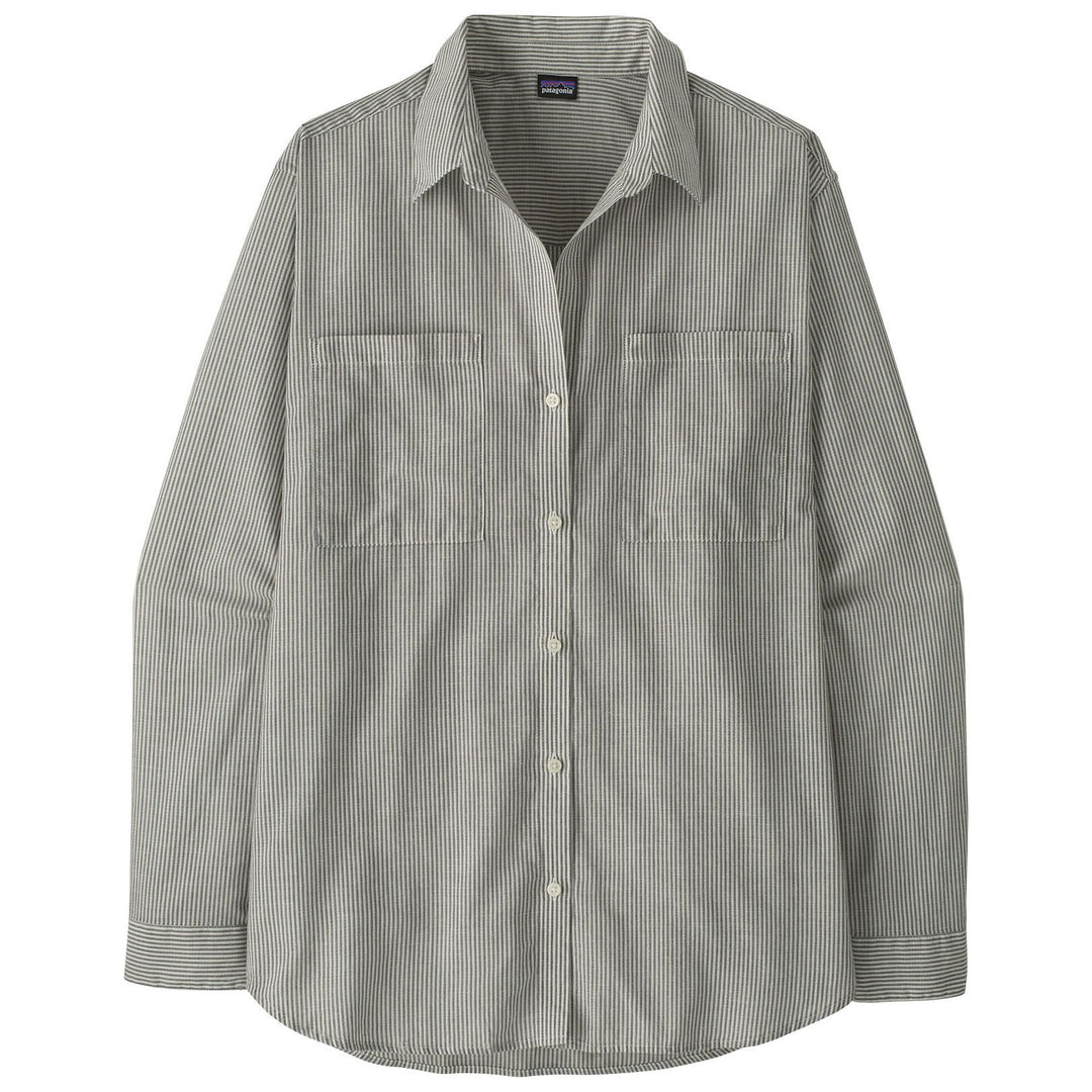 Patagonia Women's Lightweight A/C Buttondown Solstice Stripe: Smolder Blue