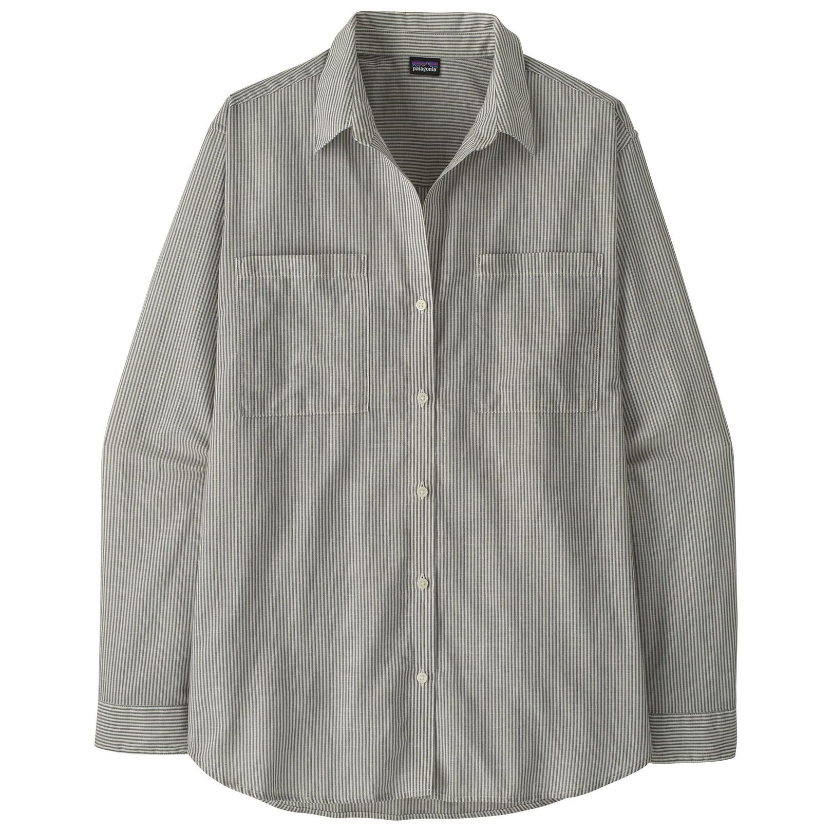 Patagonia Women's Lightweight A/C Buttondown Solstice Stripe: Smolder Blue