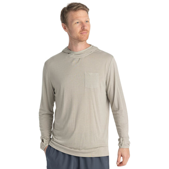 Free Fly Men's Bamboo Lightweight Hoodie Sandstone Image 01