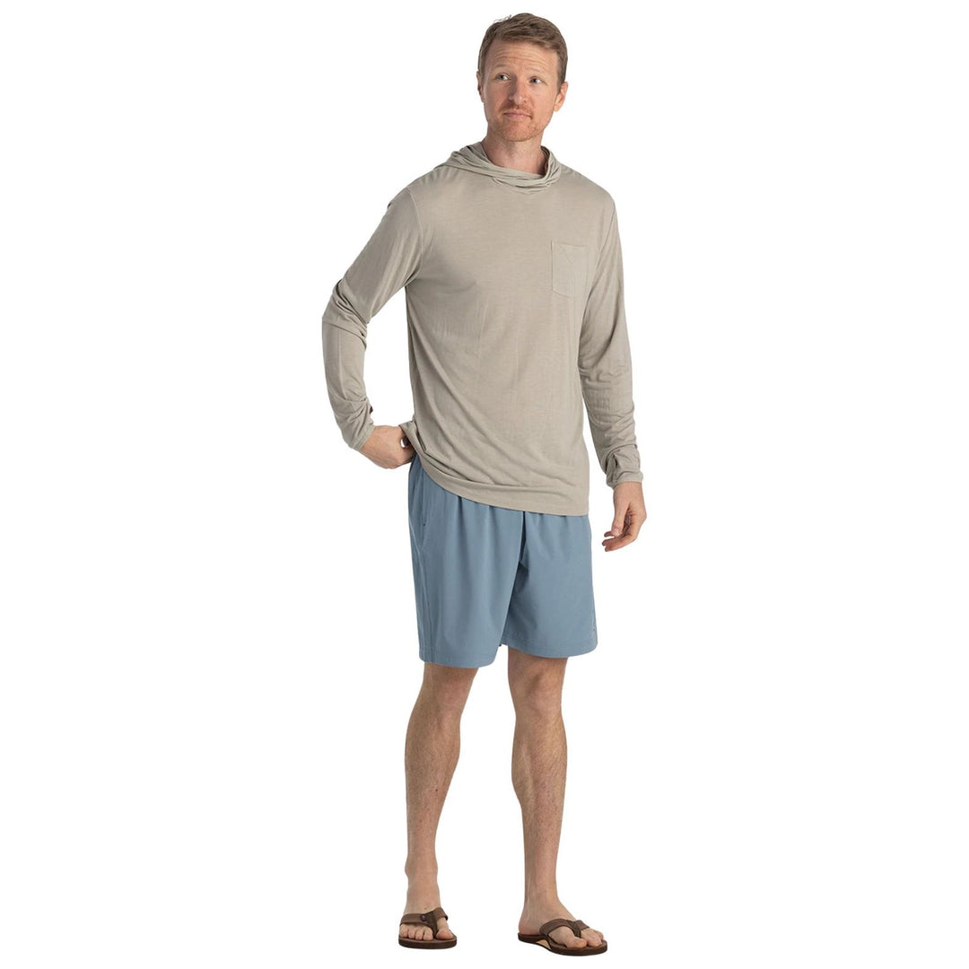 Free Fly Men's Bamboo Lightweight Hoodie Sandstone Image 04