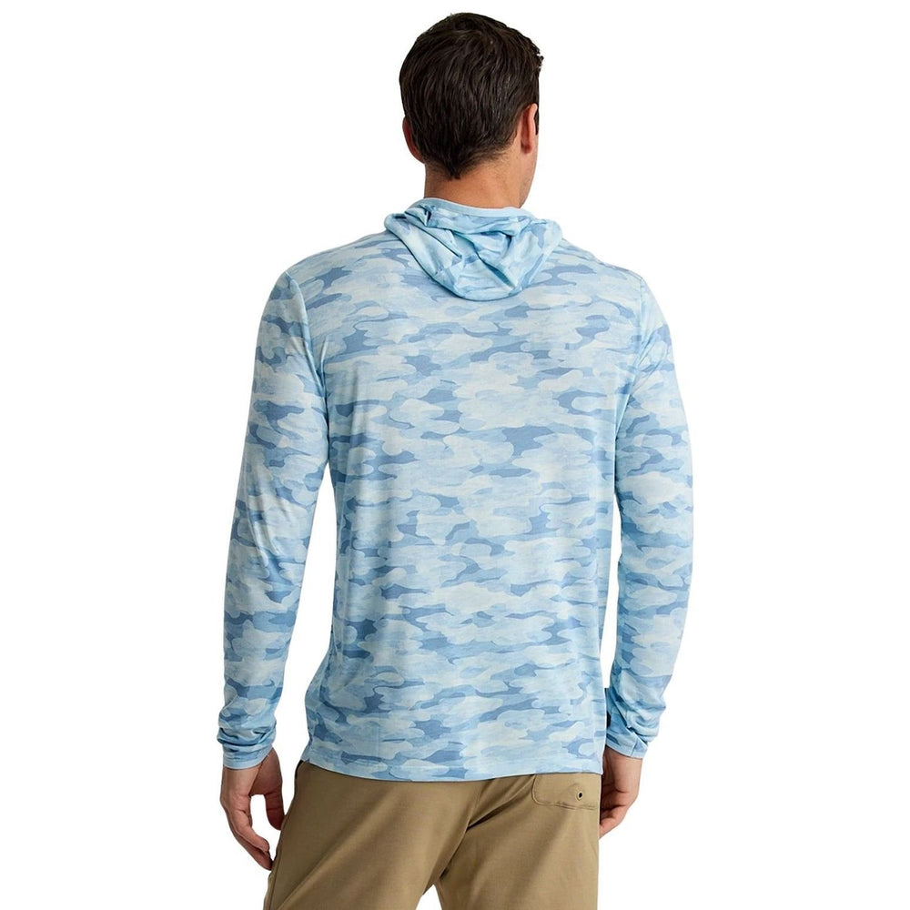 Free Fly Men's Bamboo Lightweight Hoodie Seasmoke Camo Surf Blue Image 02