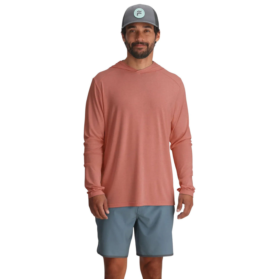 Free Fly Men's Bamboo Shade Hoodie Heather Red Clay Image 02