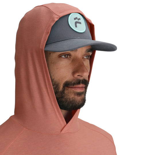 Free Fly Men's Bamboo Shade Hoodie Heather Red Clay Image 04