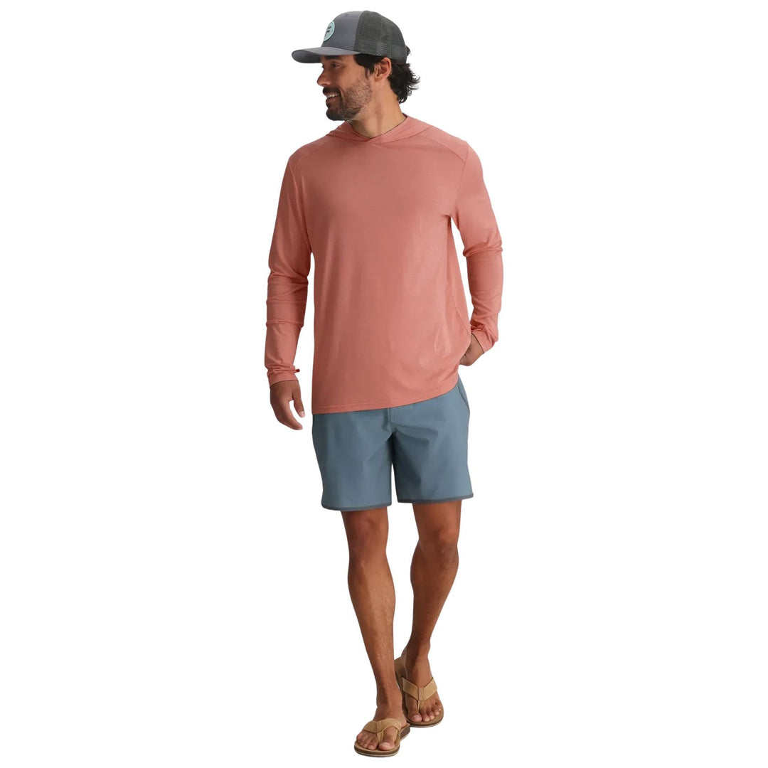 Free Fly Men's Bamboo Shade Hoodie Heather Red Clay Image 07