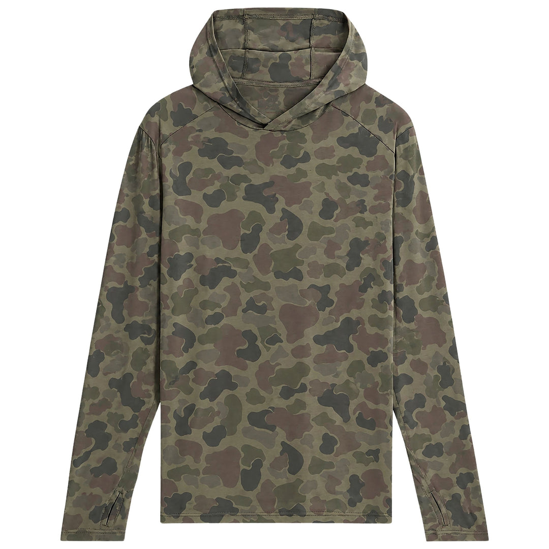 Free Fly Men's Bamboo Shade Hoodie Vintage Camo Oil Green Image 01