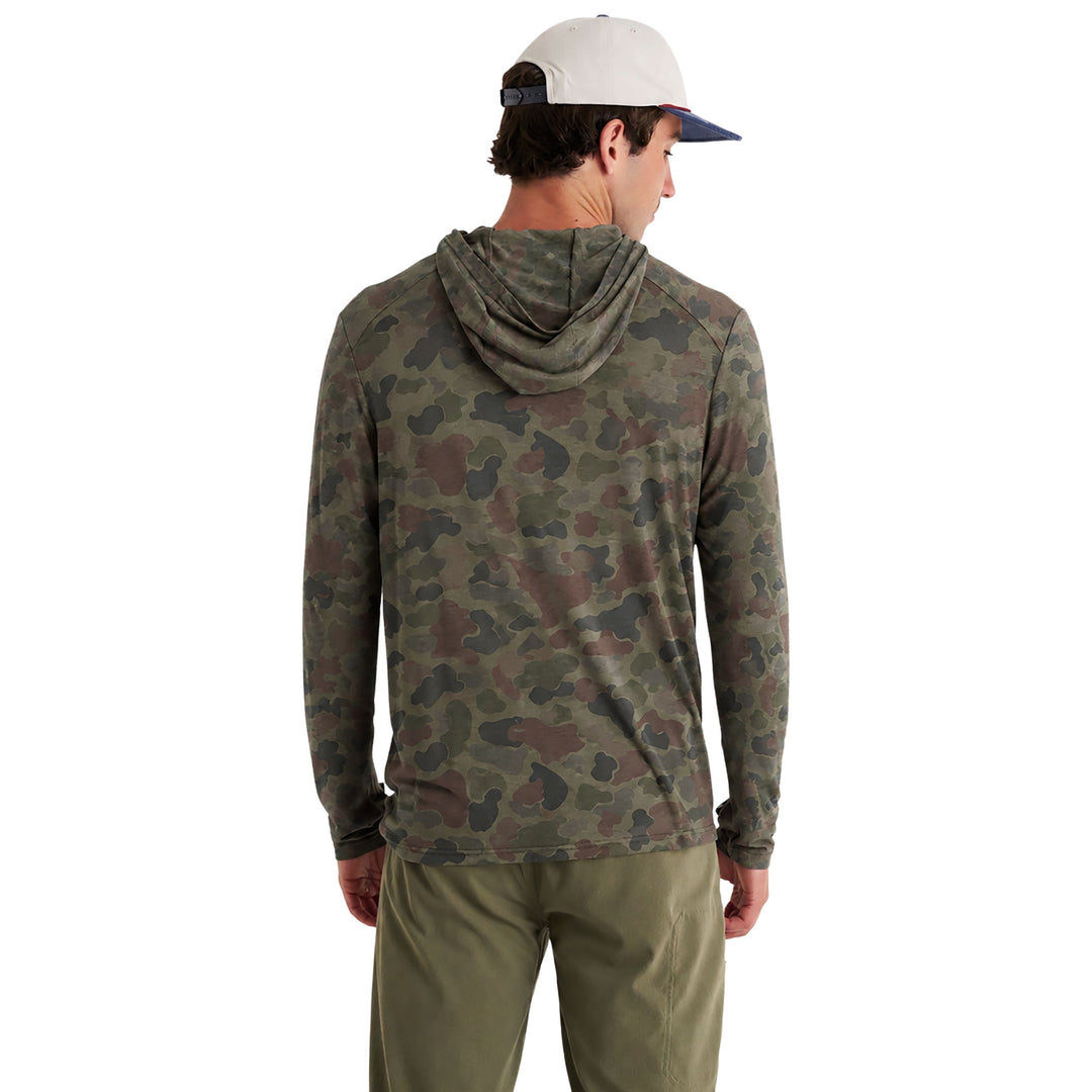 Free Fly Men's Bamboo Shade Hoodie Vintage Camo Oil Green Image 03