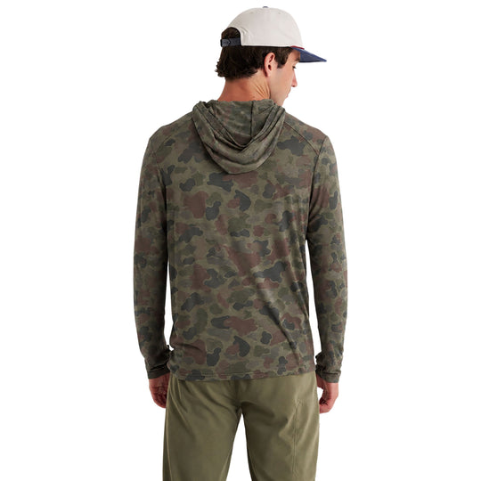 Free Fly Men's Bamboo Shade Hoodie Vintage Camo Oil Green Image 03