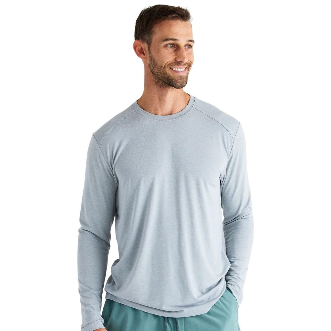 Free Fly Men's Bamboo Shade Long Sleeve Heather Aspen Grey Image 01