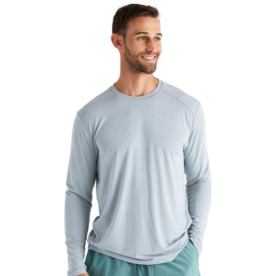 Free Fly Men's Bamboo Shade Long Sleeve Heather Aspen Grey Image 01