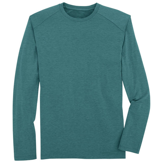 Free Fly Men's Bamboo Shade Long Sleeve Heather Sea Pine Image 01