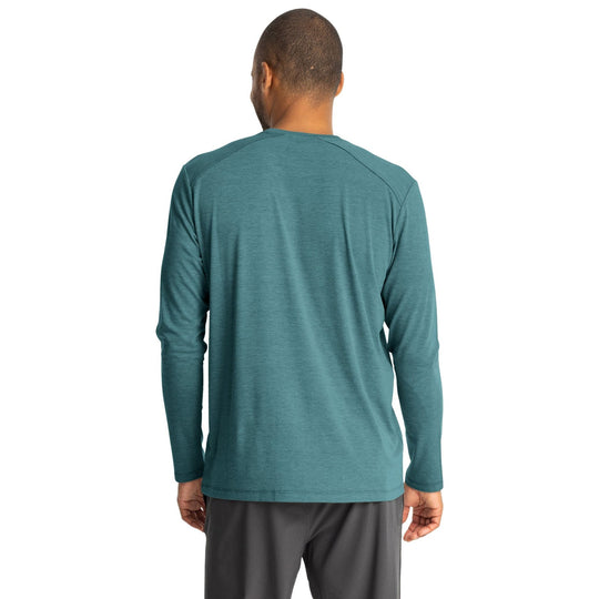 Free Fly Men's Bamboo Shade Long Sleeve Heather Sea Pine Image 03