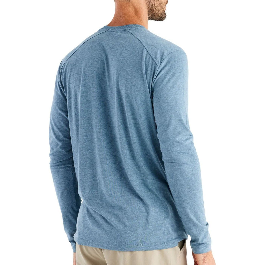 Free Fly Men's Bamboo Shade Long Sleeve Heather Slate Blue Image 02