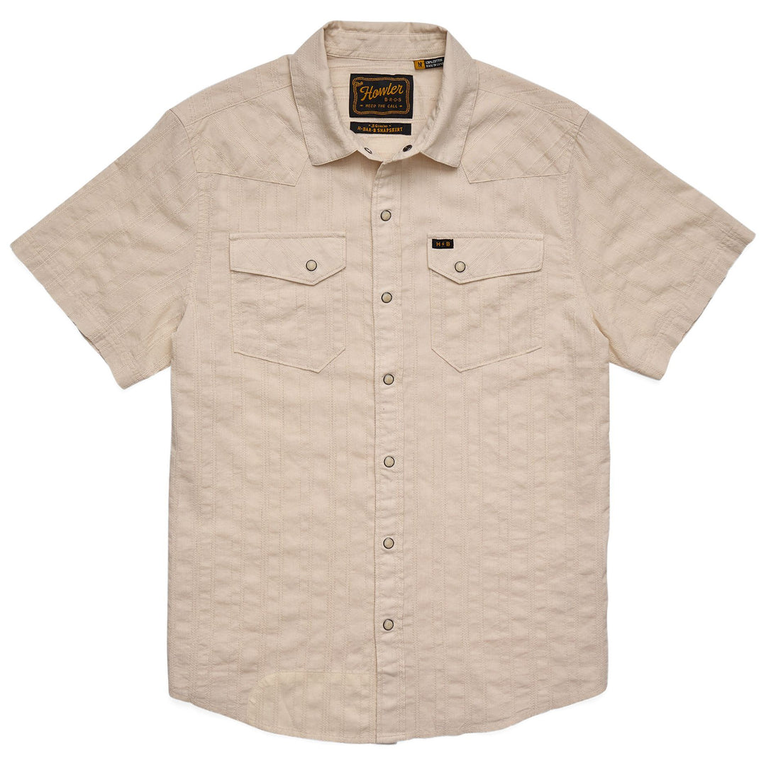 Howler Brothers H Bar B Snapshirt Eyelet Stripe : Off White Image 01