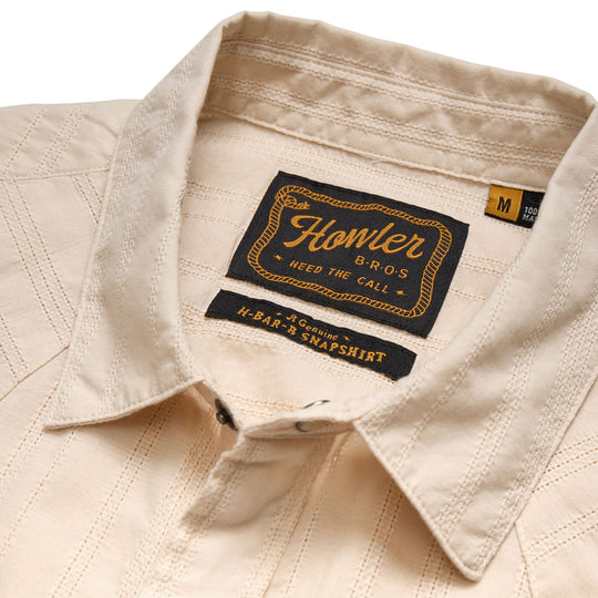 Howler Brothers H Bar B Snapshirt Eyelet Stripe : Off White Image 04
