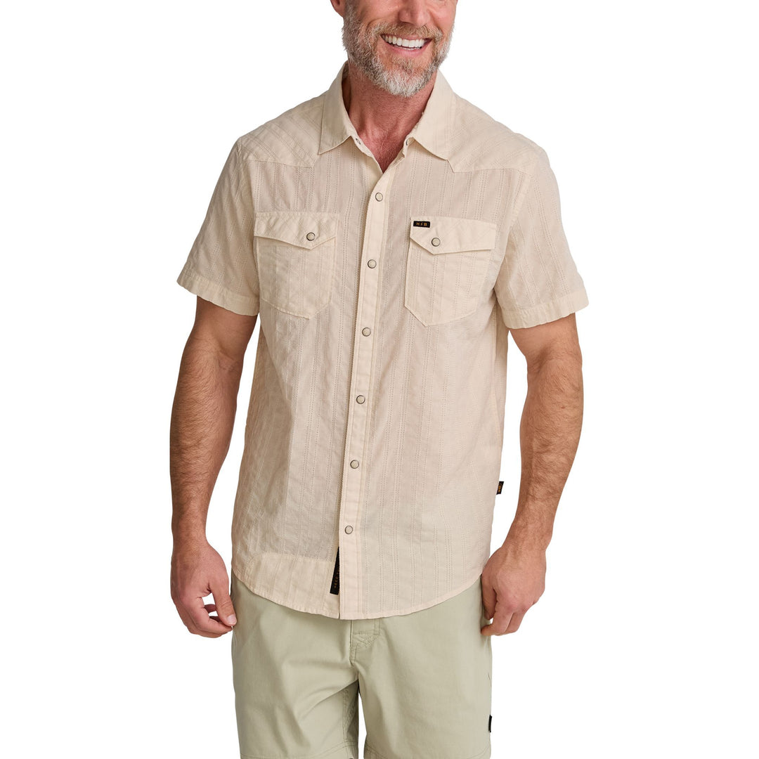 Howler Brothers H Bar B Snapshirt Eyelet Stripe : Off White Image 06