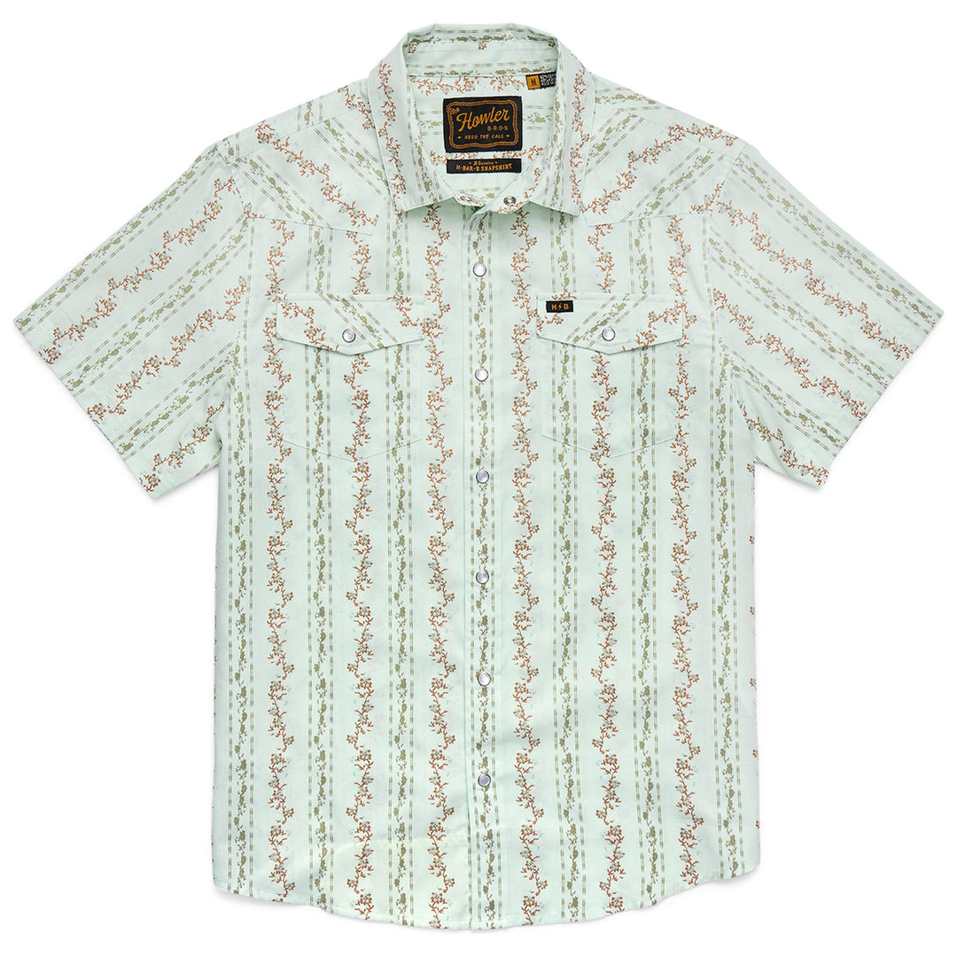 Howler Brothers H Bar B Snapshirt Hibiscus Ribbons : Mint Image 01