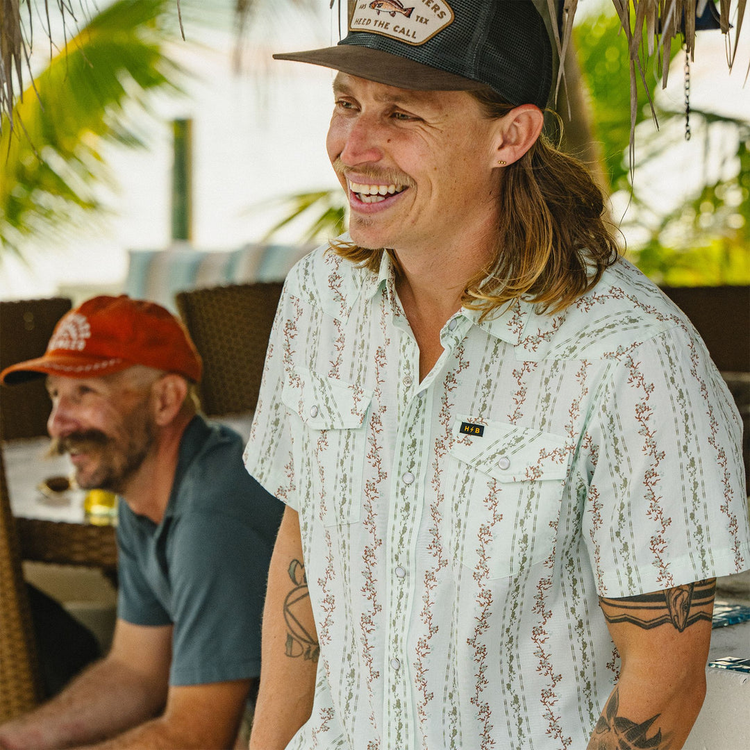 Howler Brothers H Bar B Snapshirt Hibiscus Ribbons : Mint Image 07