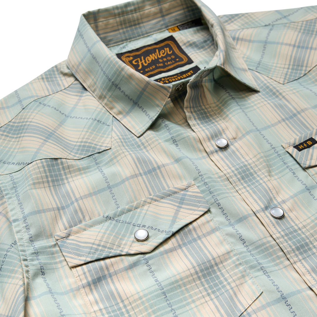 Howler Brothers H Bar B Snapshirt Prairie Plaid : Seafoam Image 04