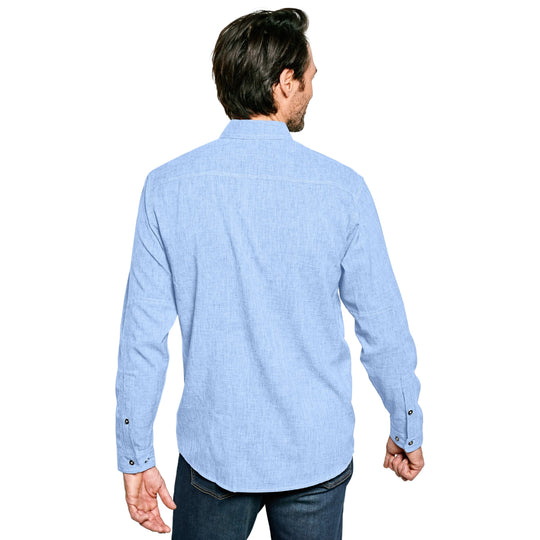 Orvis Men's Tech Chambray Long-Sleeve Work Shirt Medium Blue Image 04