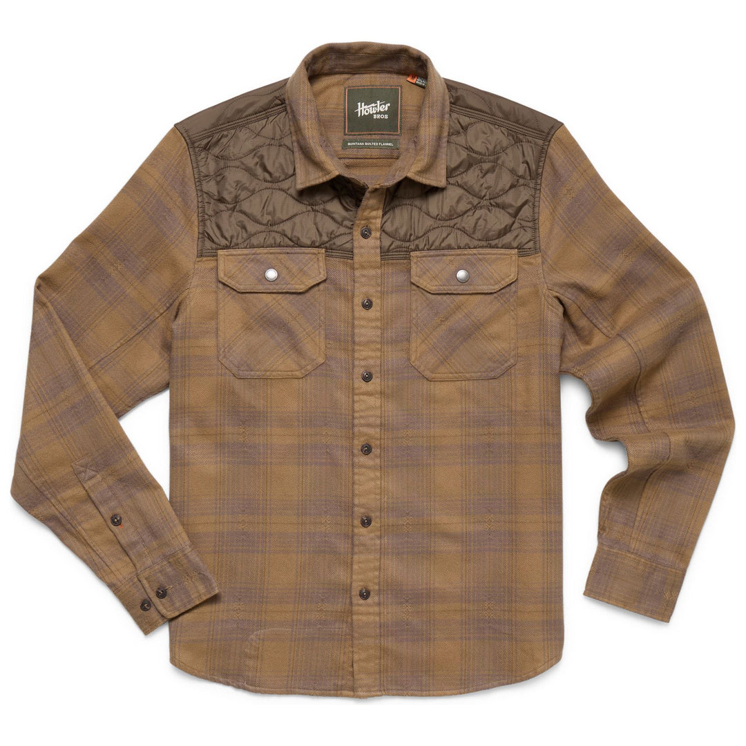 Howler Brothers Quintana Quilted Flannel Big Barrett Plaid : Swamp Image 01