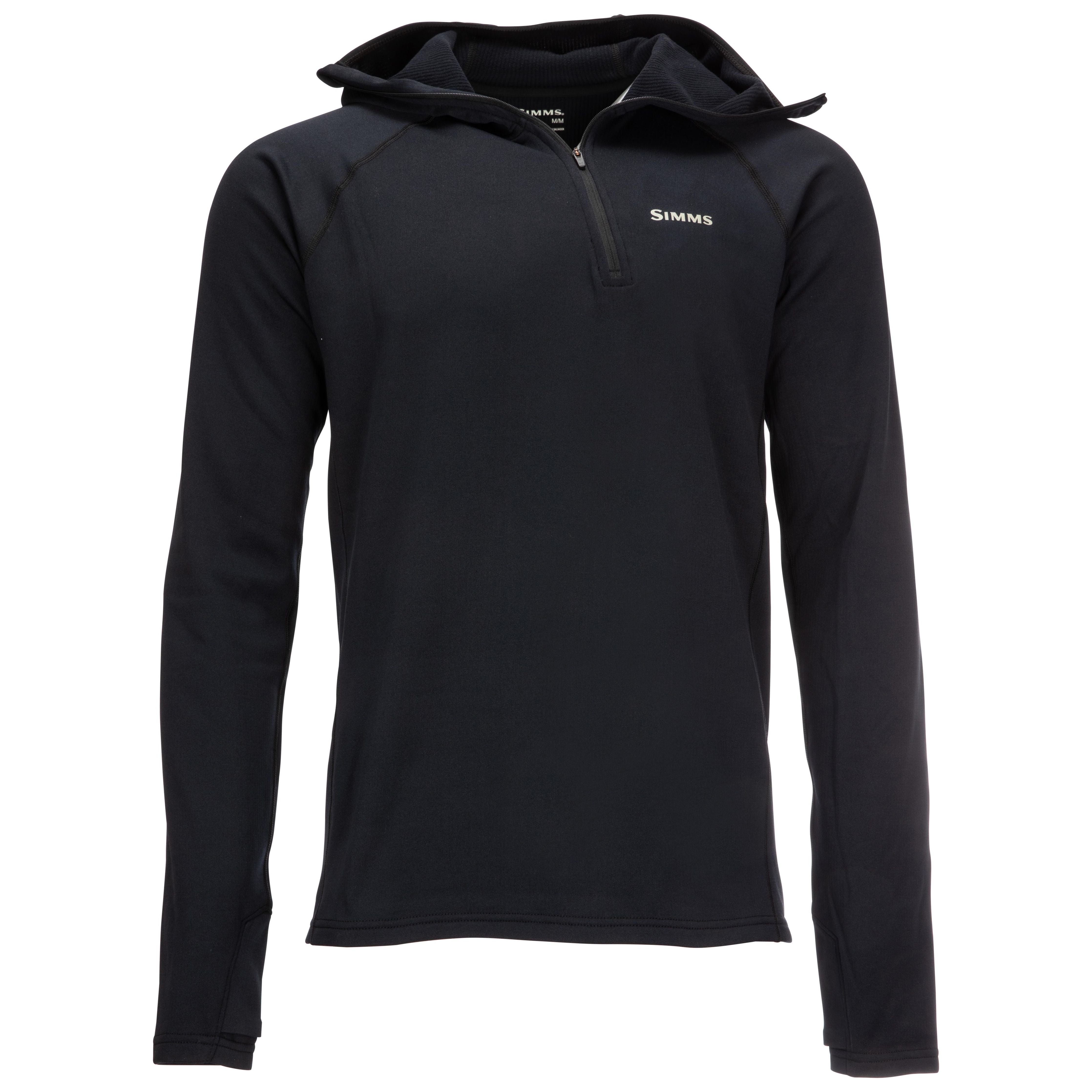 Simms Men's Heavyweight Baselayer Hoody Black Image 01