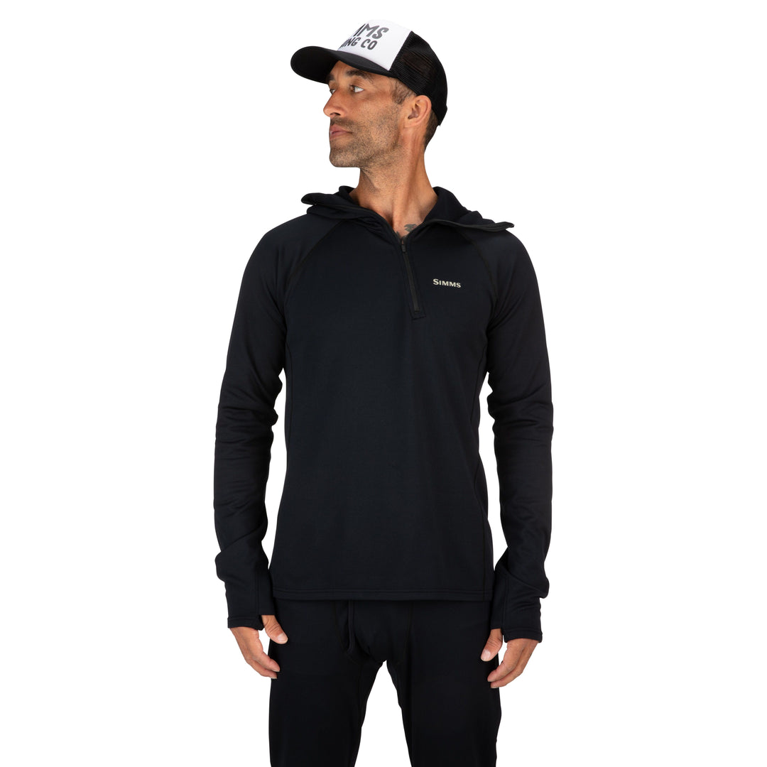 Simms Men's Heavyweight Baselayer Hoody Black Image 02