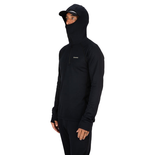 Simms Men's Heavyweight Baselayer Hoody Black Image 03