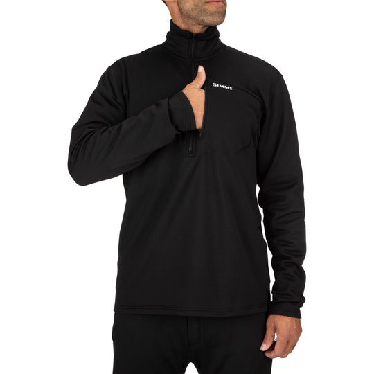 Simms Men's Thermal 1/4 Zip Top Black Image 02