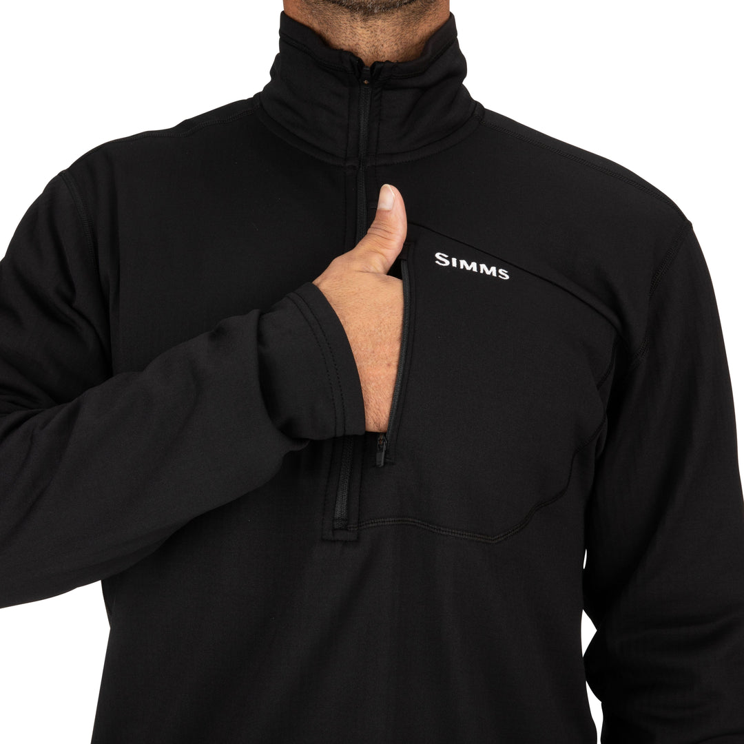 Simms Men's Thermal 1/4 Zip Top Black Image 06