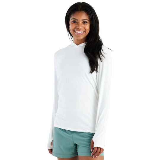 Free Fly Women's Bamboo Shade Hoodie II Bright White Image 01