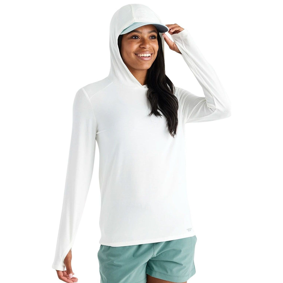 Free Fly Women's Bamboo Shade Hoodie II Bright White Image 03