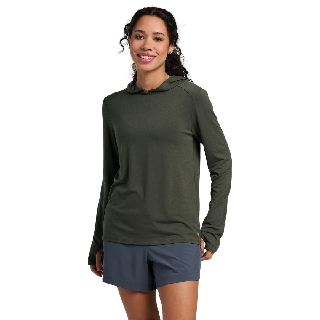 Free Fly Women's Bamboo Shade Hoodie II Dark Forest Image 01