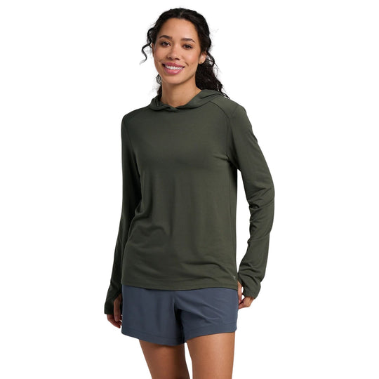 Free Fly Women's Bamboo Shade Hoodie II Dark Forest Image 01