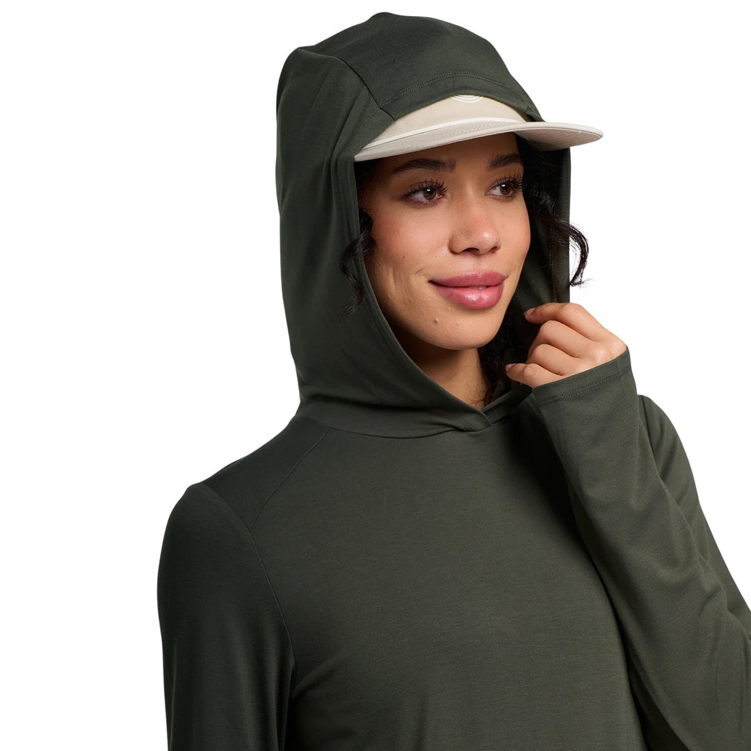 Free Fly Women's Bamboo Shade Hoodie II Dark Forest Image 04