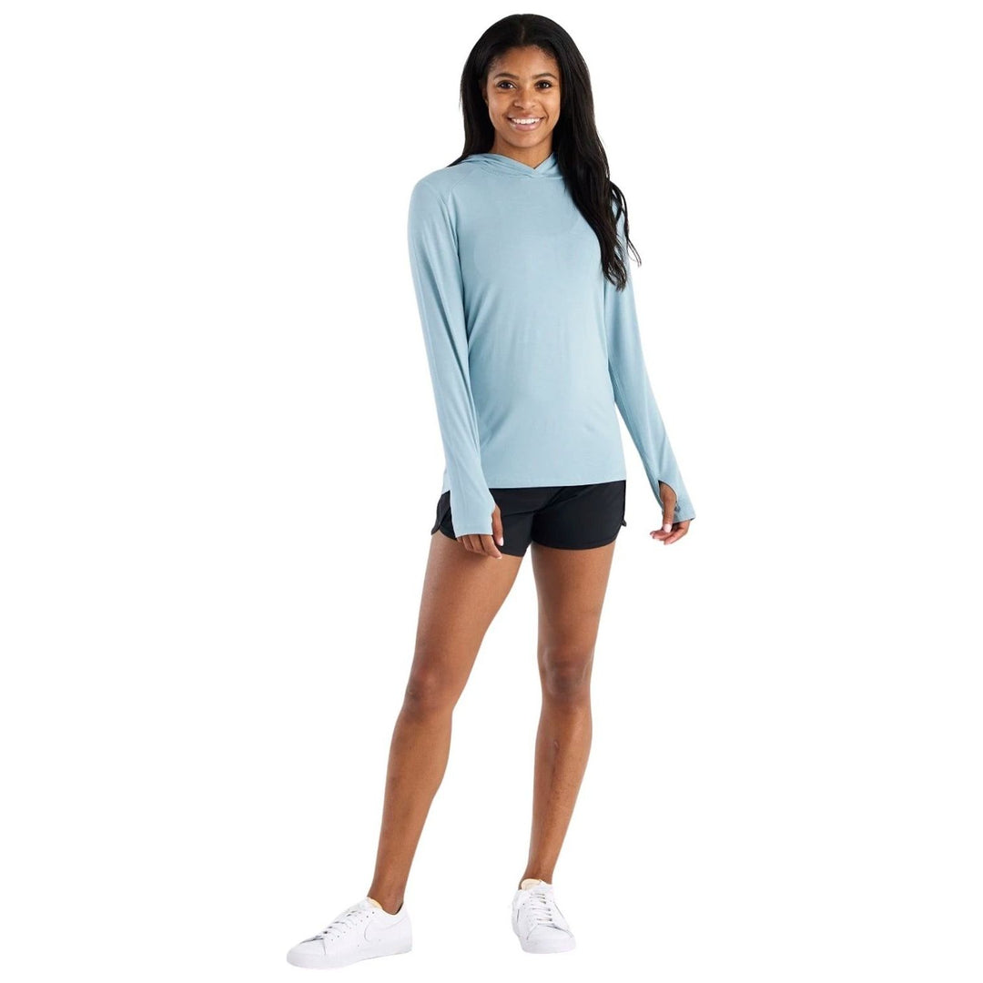 Free Fly Women's Bamboo Shade Hoodie II Ocean Mist Image 04