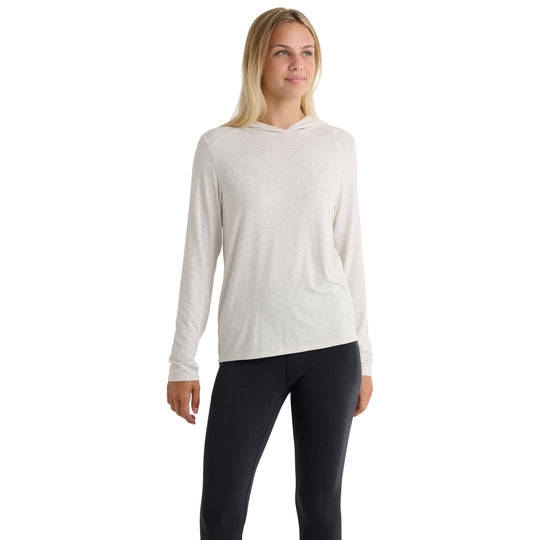 Free Fly Women's Bamboo Shade Hoodie II Off White Heather Image 02