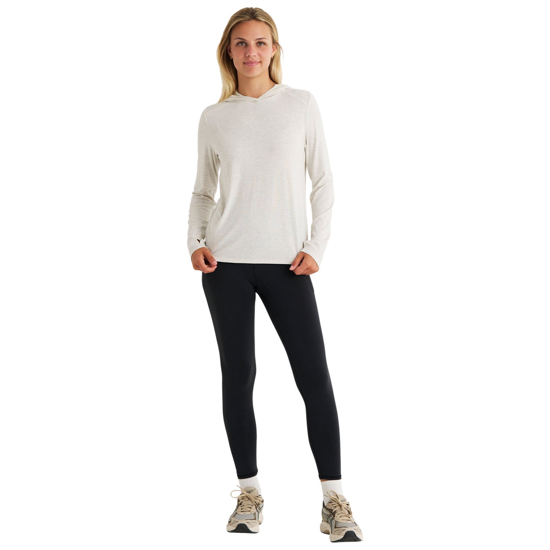 Free Fly Women's Bamboo Shade Hoodie II Off White Heather Image 04