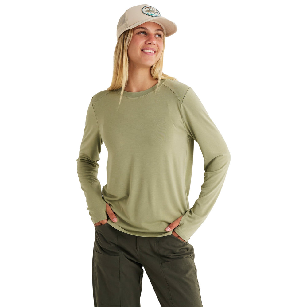 Free Fly Women's Bamboo Shade Long Sleeve II Tea Image 02