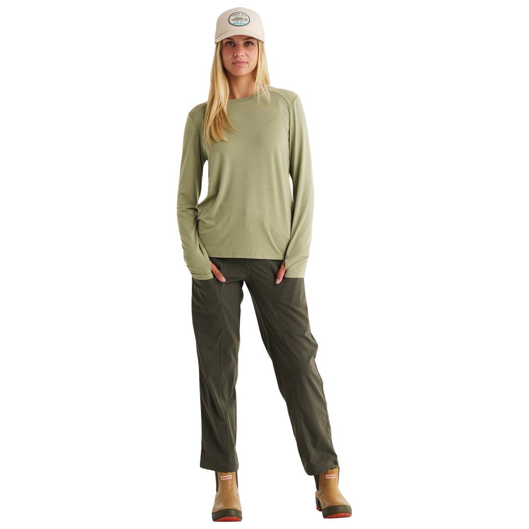 Free Fly Women's Bamboo Shade Long Sleeve II Tea Image 04