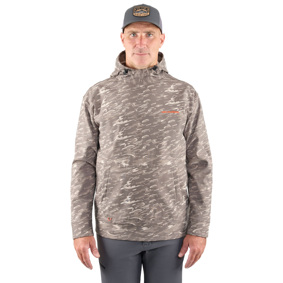Grundens Men's Kryall Hoodie Stone Liquid Camo Image 02