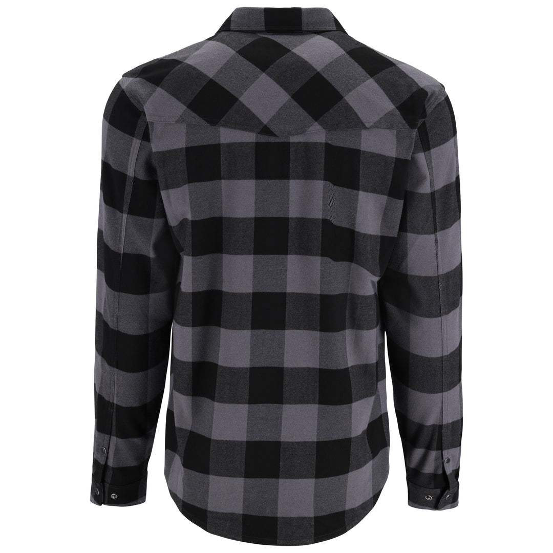 Simms Gallatin Flannel Long Sleeve Shirt Slate Buffalo Check Image 02