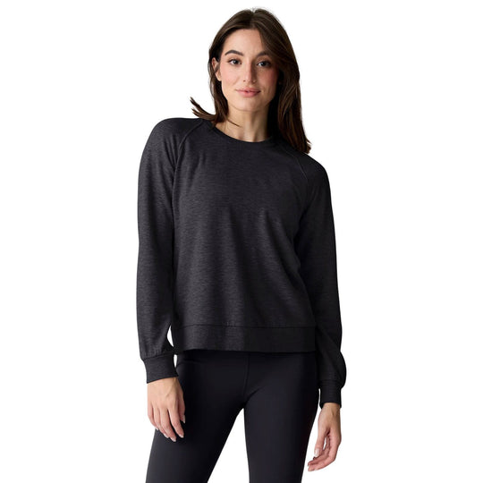 Free Fly Women's Bamboo Lightweight Fleece Crew Heather Black Image 01
