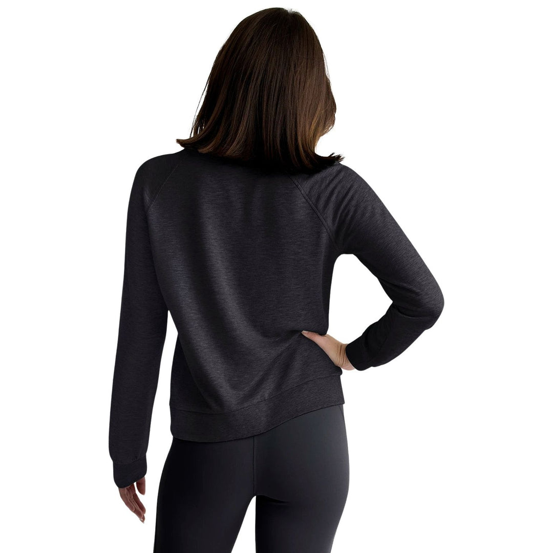 Free Fly Women's Bamboo Lightweight Fleece Crew Heather Black Image 02