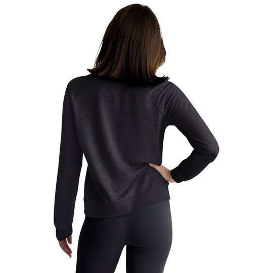 Free Fly Women's Bamboo Lightweight Fleece Crew Heather Black Image 02