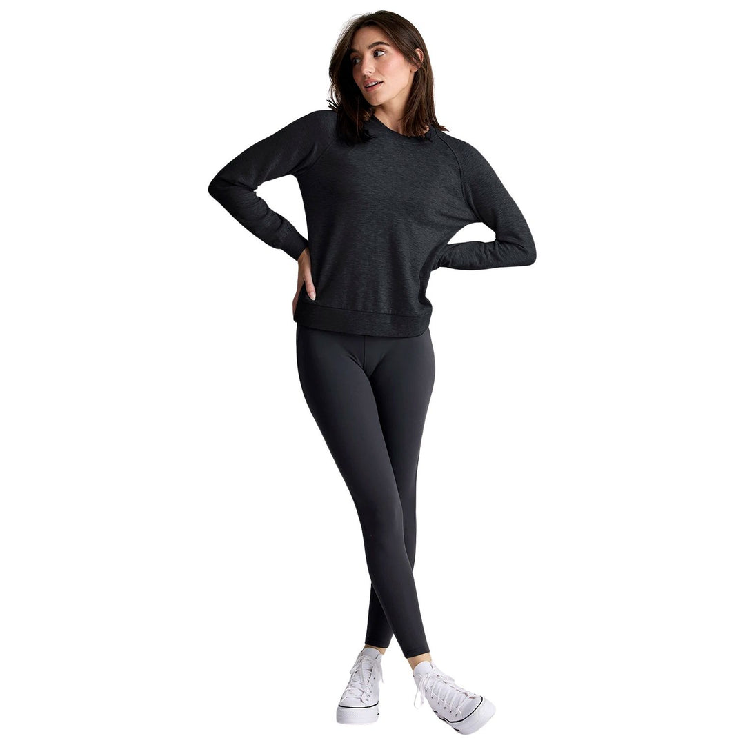 Free Fly Women's Bamboo Lightweight Fleece Crew Heather Black Image 03