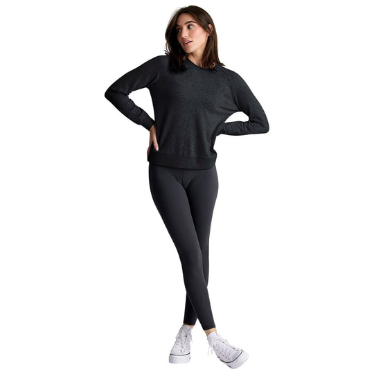 Free Fly Women's Bamboo Lightweight Fleece Crew Heather Black Image 03