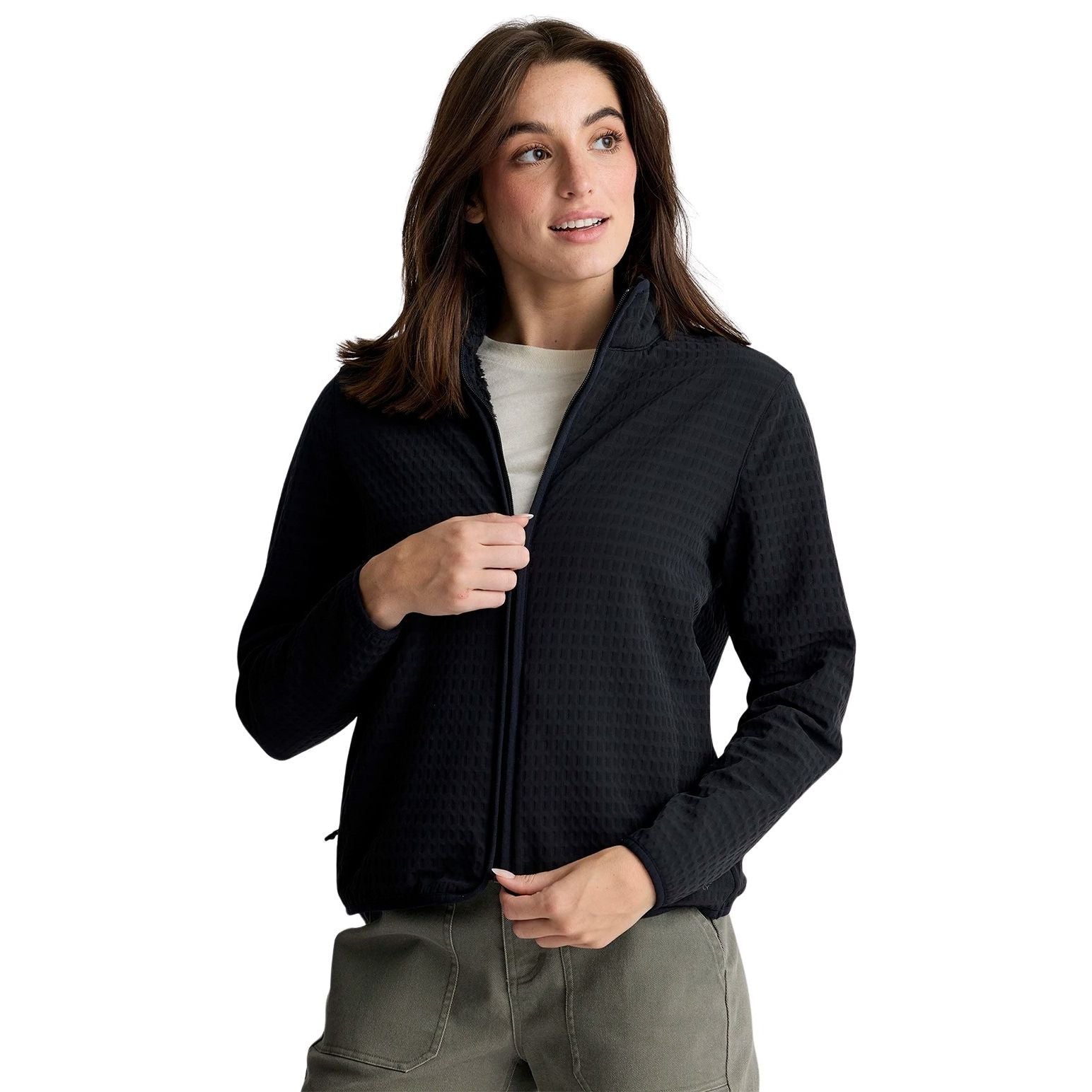 Free Fly Women's Gridback Fleece Jacket Black Image 01