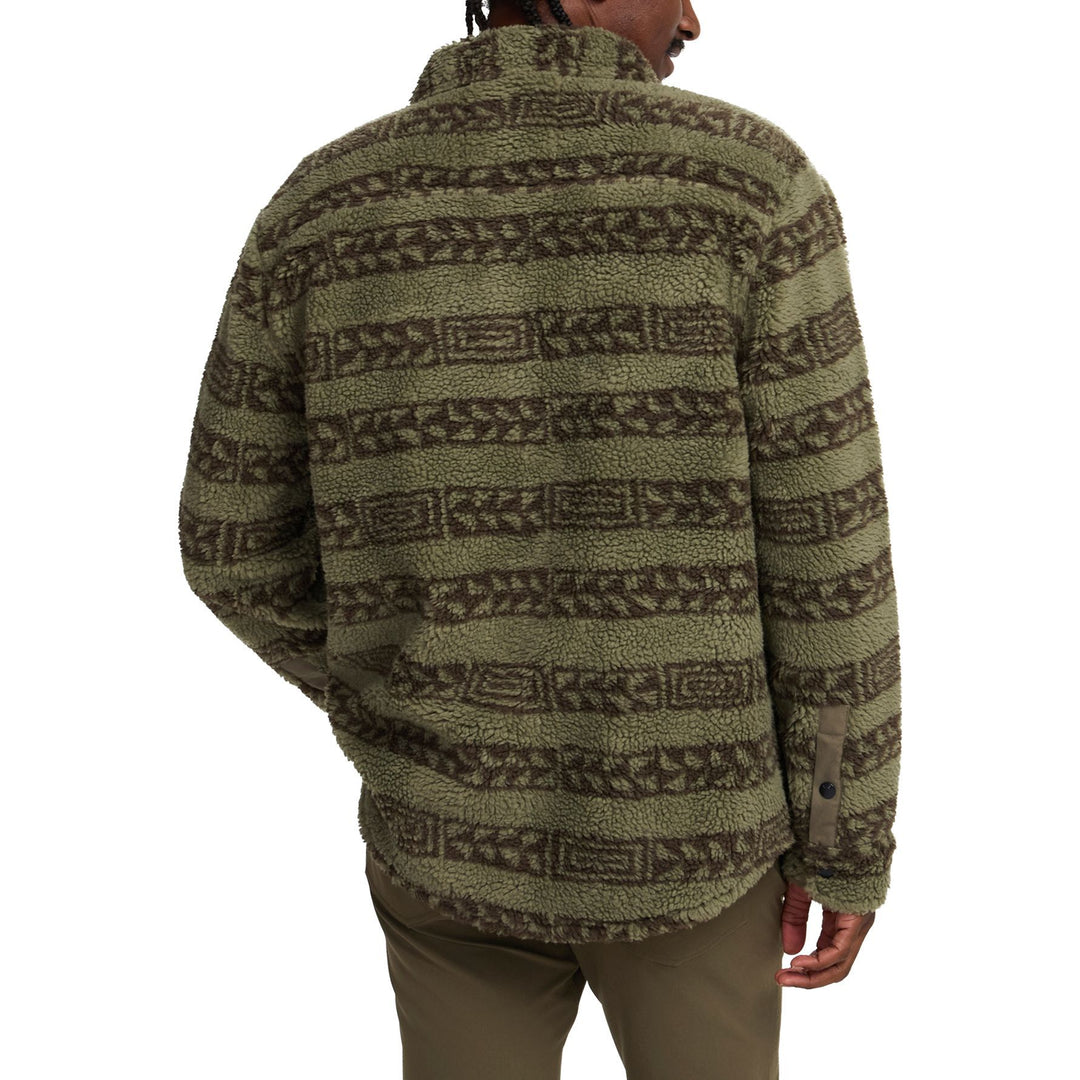 Howler Brothers Allegheny Fleece Overshirt Hanko Stripe : Lichen Green / Croc Brown Image 04