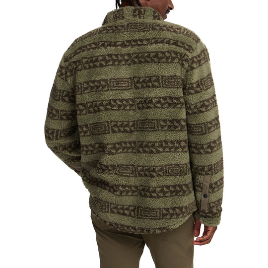 Howler Brothers Allegheny Fleece Overshirt Hanko Stripe : Lichen Green / Croc Brown Image 04